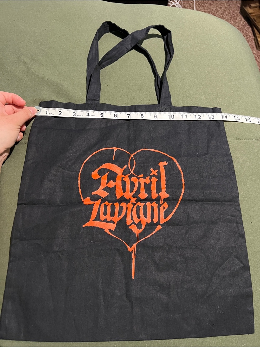 Avril Lavigne Black Tote Bag with Orange Logo